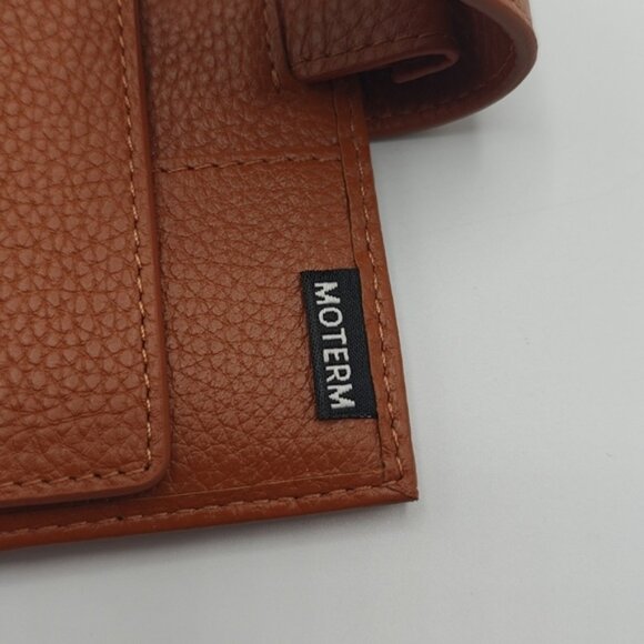 Moterm Leather Pocket Luxe 6 Rings Organizer Planner Pebble-Burnt Orange - Picture 8 of 10